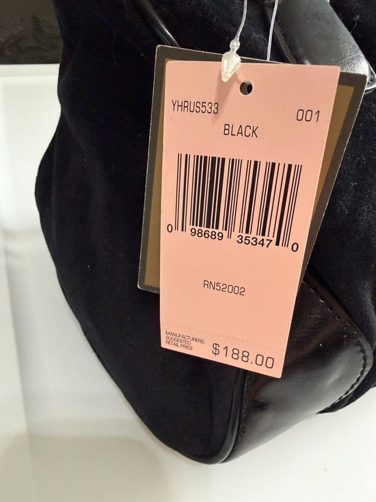 Juicy Couture Velvet Purse Bag Black New with tags - Picture 3 of 14